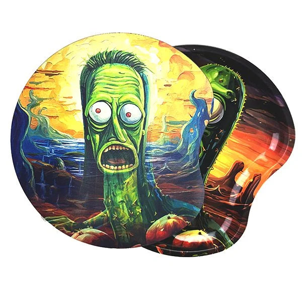 MUTANT PICKLE METAL ROLLING TRAY WITH MAGNETIC LID – 18X17CM