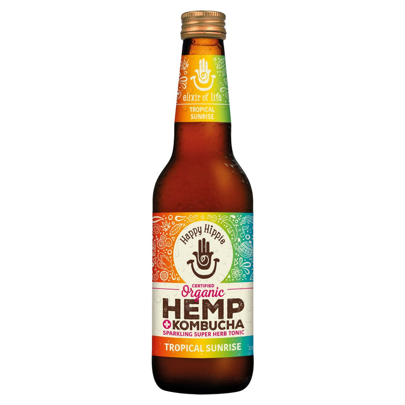 HAPPY HIPPY ORGANIC HEMP KOMBUCHA TROPICAL SUNRISE