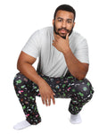 Weed 2pc Men's Pant PJ Set in a Bag: Black / XL