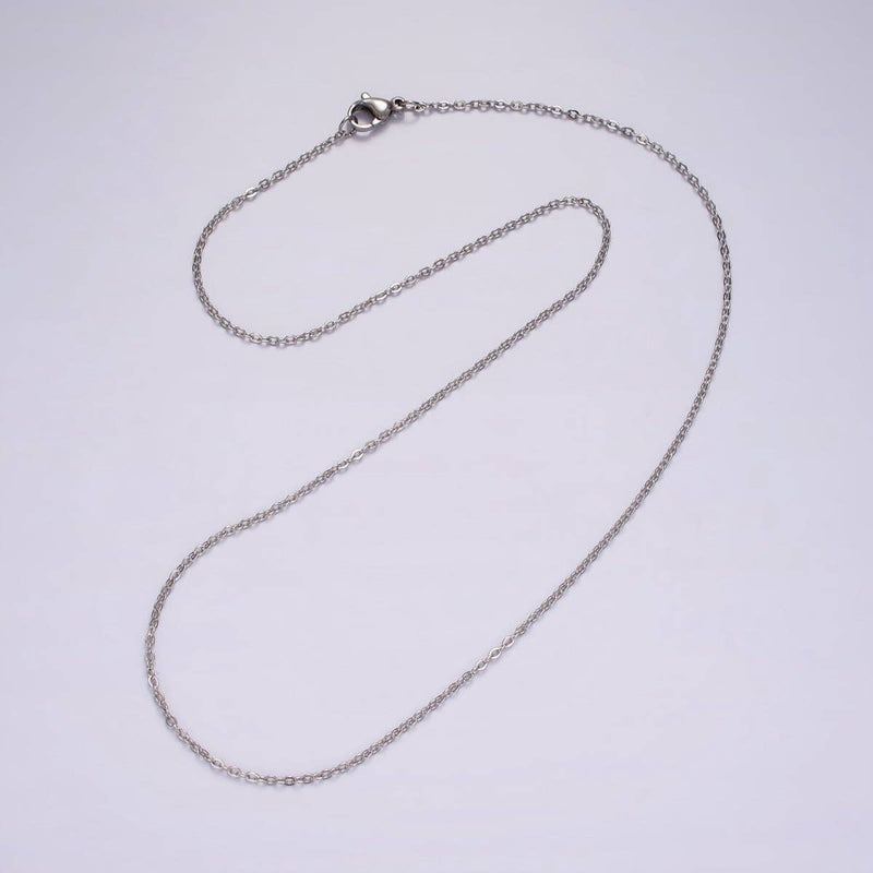 18inch Cable Chain Necklace Silver Dainty Cable Link Chain
