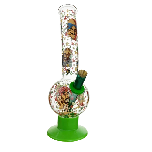 PREMIUM GLOW IN THE DARK BILLY MATE TUPAC BUBBLE BONGS 25CM