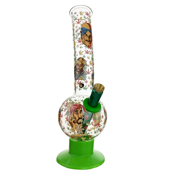 PREMIUM GLOW IN THE DARK BILLY MATE TUPAC BUBBLE BONGS 25CM