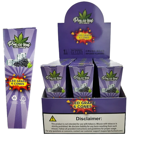 ICED GRAPE FLAVOURED CONES IN 1 1 4 SIZE – GRAPES CRUSH INFUSED PRE- ROLLEDCONES