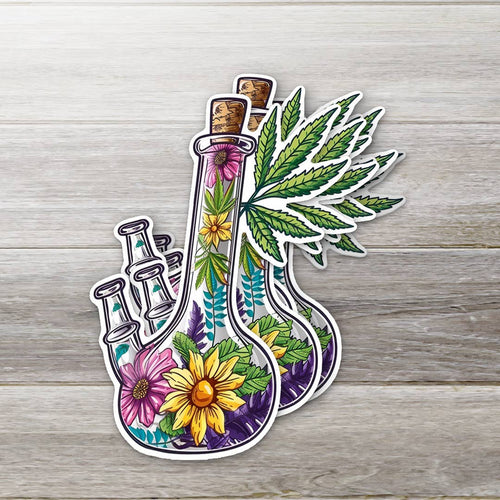 Blooming Bong Floral Sticker: 2