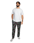 Weed 2pc Men's Pant PJ Set in a Bag: Black / M
