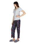 Women's Mushrooms Pant PJ Set in a Bag: Bright Navy / L