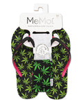 Women's Weed Flip Flops & Mesh Bag Set: Black / M 7-8