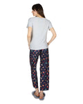 Women's Mushrooms Pant PJ Set in a Bag: Bright Navy / M