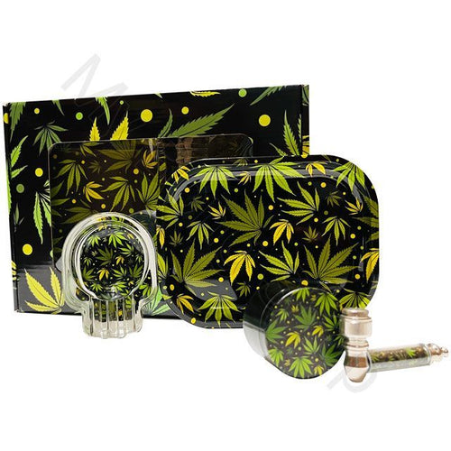 SMOKING GIFT SET GREEN LEAF