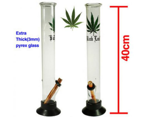 Xlarge Black Leaf Glass (40cm)