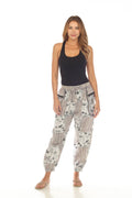 Cotton Grey Mushroom Zip Pocket  Boho Jogger Pant D913 : XL - Get Hempified Store