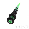ACRYLIC FAKE TAPER WITH HEMP MARBLE: Pink-16GA (1.2mm)-1/4" (6MM)-0GA (8mm)