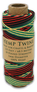 Hemptopia Hemp Twine spool, 225ft, 100% Natural: Rasta