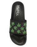 Women's Weed Slides: Black / M 7-8