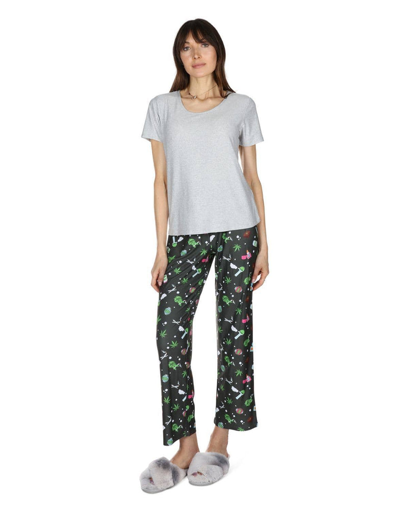 Women's Weed Pant PJ Set in a Bag: Black / L
