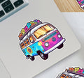 Flower Power VW Bus Sticker- Yellow: 2