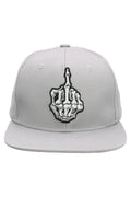 Middle Finger Up Skeleton Cotton Snapback: GRAY/BLACK / ONE SIZE