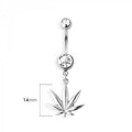 HEMP DANGLE 316L SURGICAL STEEL NAVEL RING: GOLD/CLEAR