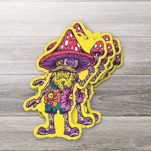 Psychedelic Mushroom Man Sticker: 3