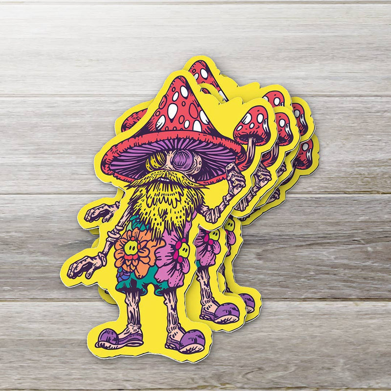 Psychedelic Mushroom Man Sticker: 3