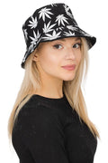 Weed Leaf Bucket Hat Blue