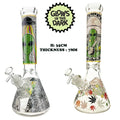 GLOW IN THE DARK ALIEN BEAKER GLASS BONG 35CM – 7MM THICK - Get Hempified Store