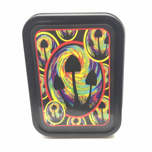 Stash tin large.  Mushroom feast of friends XA931