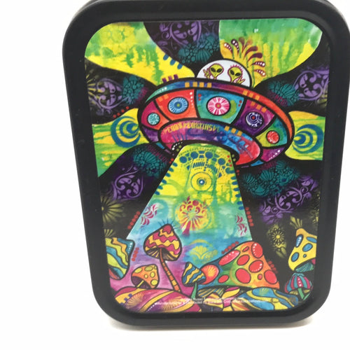 Stash tin large.     Russo alien space ship