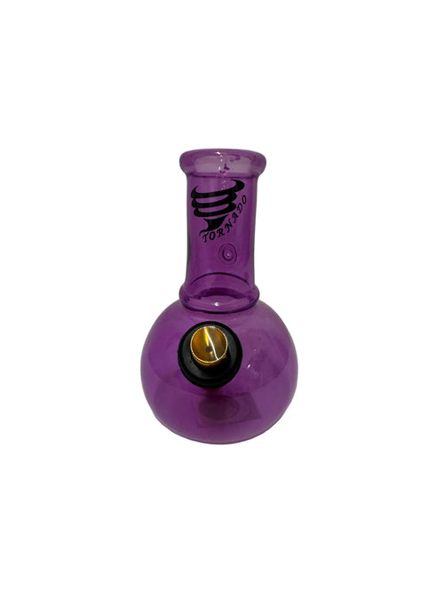TORNADO PURPLE BREEZE BUBBLE BONG – 14CM WITH METAL BONZA STEM & BRASS CONE : DU-12896