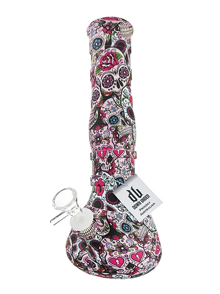 CANDY SKULLS SILICONE BEAKER BONG – 28CM