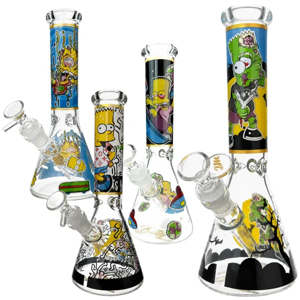 BART SIMPSON DESIGN GLASS BEAKER BONG 25CM
