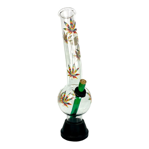MWP Rainbow Leaf Bent Bubble Bong 35cm