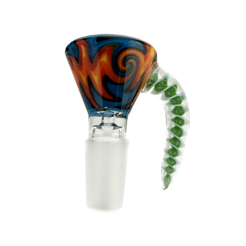 Wig Wag Glass Slider Cone Piece – 14mm Style with Coiled-Looking Handle