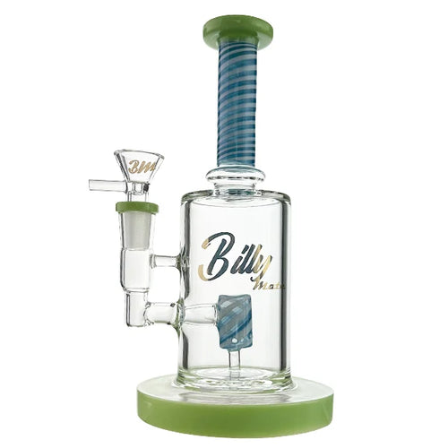 BILLY MATE SPIRAL CORE PERC BONG – 20CM GLASS BONG WITH BUILT-IN PERC, COLORED SPIRAL NECK & 14MM CONE DU-120257