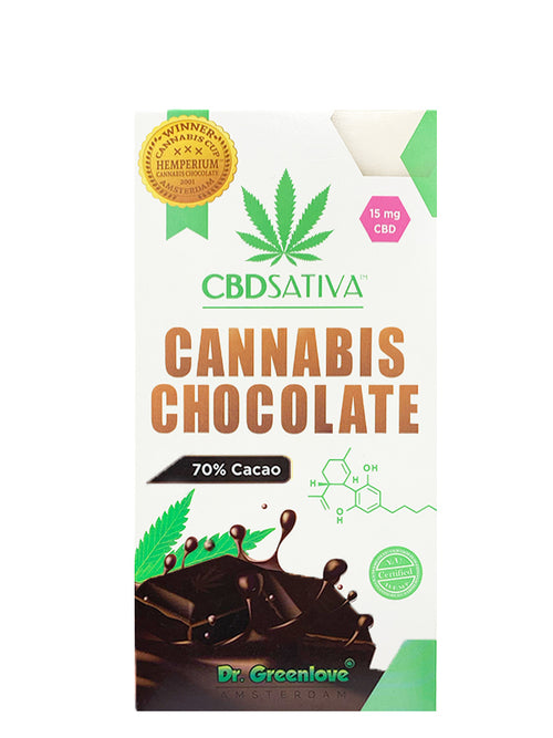 CANNABIS DARK CHOCOLATE (70%cacao) WITH CBD – 15 MG