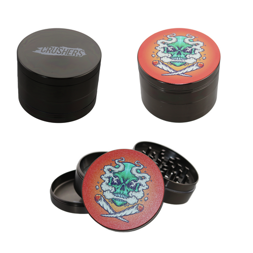 CRUSHERS “”Smokin’ Skull”” 63mm 4-Piece Grinder