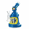 Du 120052.     3D Trouble Maker Blue Monster Waterpipe with Shower-head Filter (Dab Rig)