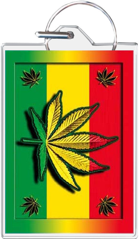 Rasta Leaf Key Ring