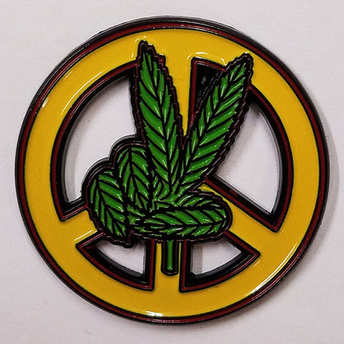 Hemp Leaf Hand Hat Pin