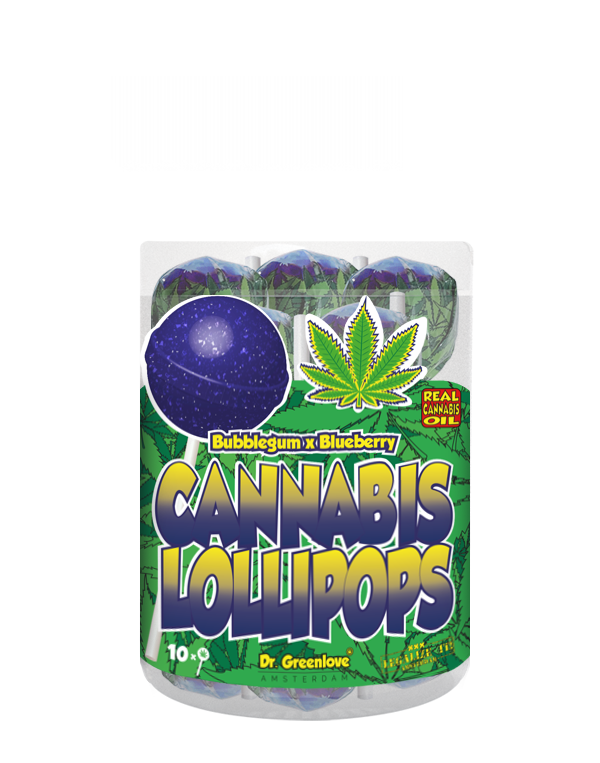 Cannabis Lollipops - Bubble Gum X Blueberry 10 Pack
