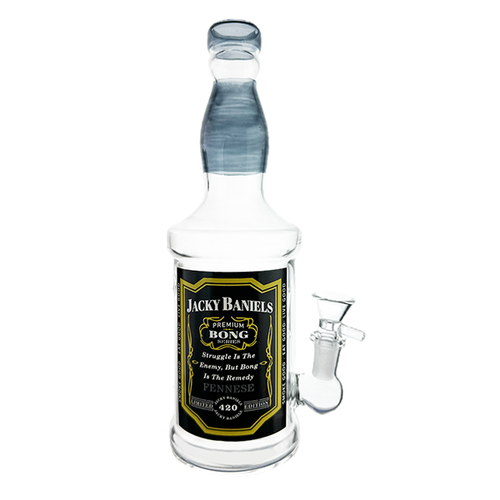 Jacky Baniels Glass Bong- 23cm Inline Perc Waterpipe – Dab Rig