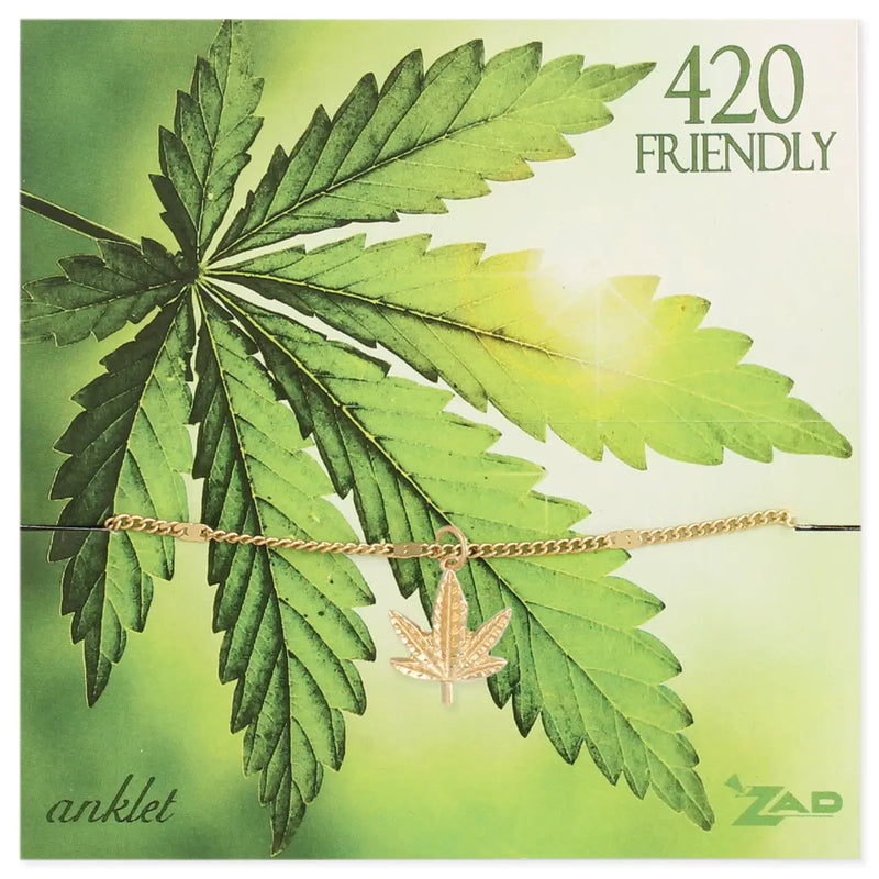 Cannabis Leaf Charm Anklet