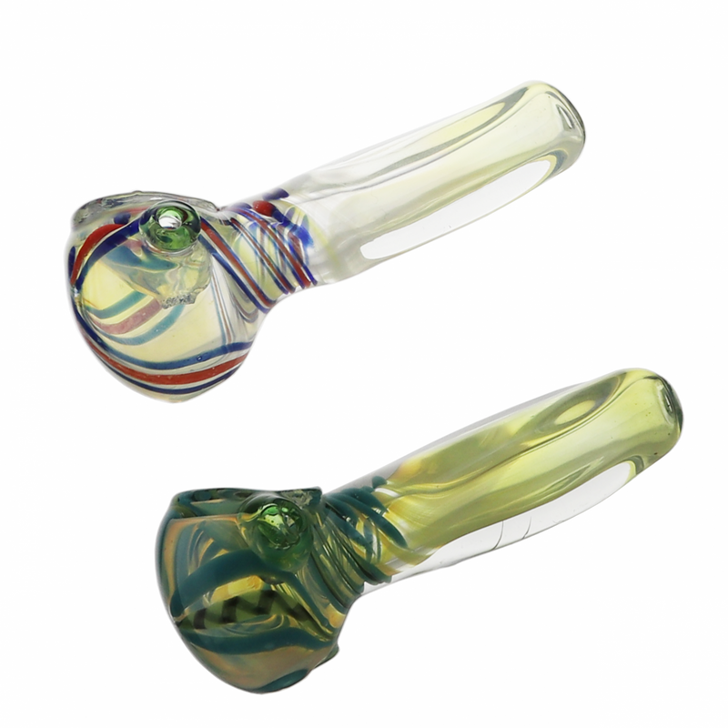 Square Fumed Hand Blown Glass Pipe – 10cm