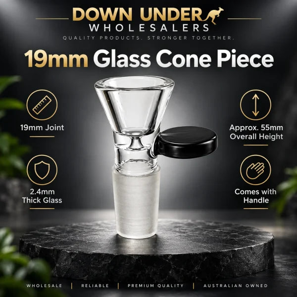 19MM GLASS CONE PIECE WITH HANDLE