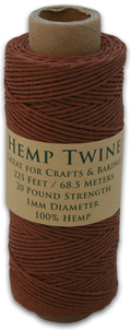 Hemptopia Hemp Twine spool, 225ft, 100% Natural: Blue