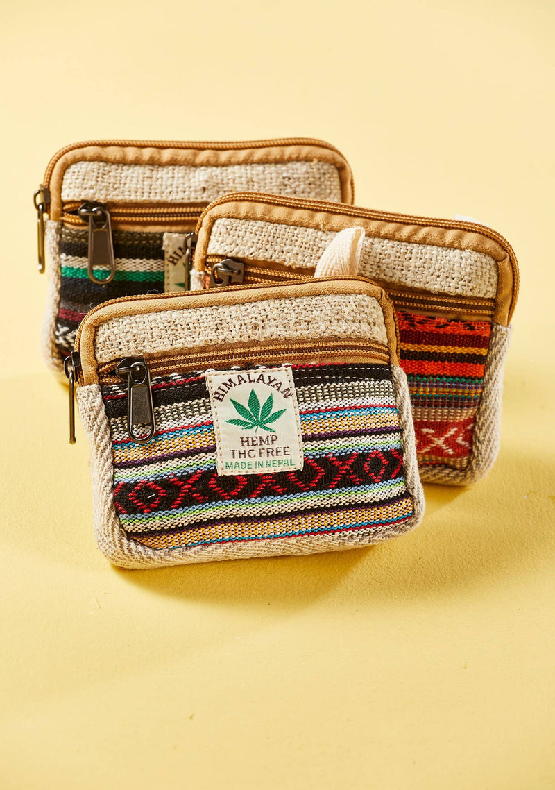 Natural Hemp and Gheri Zip Purse