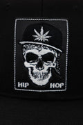 Hip Hop Skull Marijuana Snapback: Gray