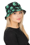 Weed Leaf Bucket Hat Blue