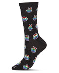 Peace Out Bamboo Blend Crew Socks: Black / 9-11