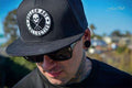 BOH Mesh Snapback Hat: Black/white
